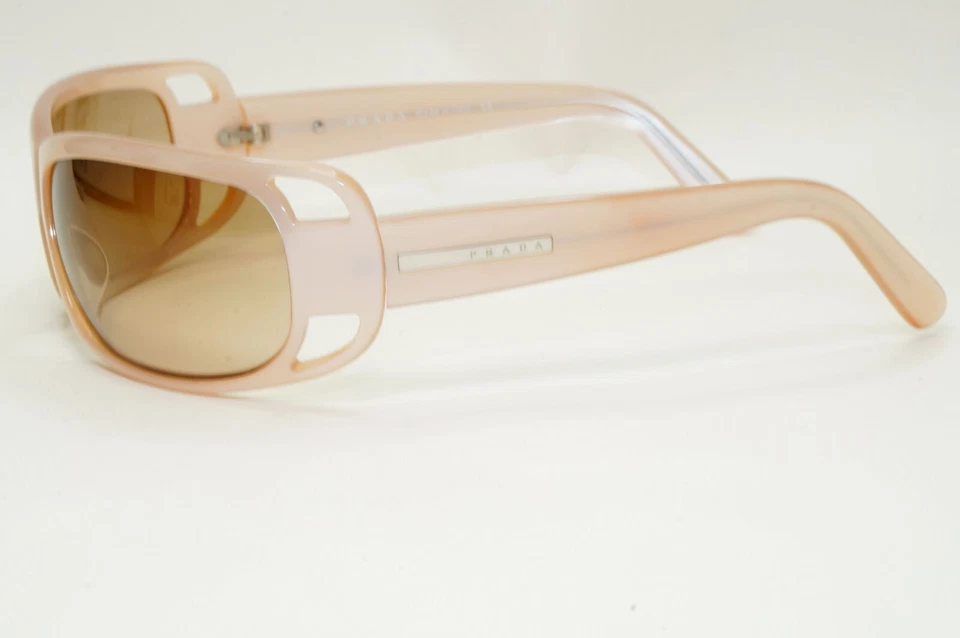 Prada Sunglasses 2005 Vintage Beige Brown Wrap PR02FS SPR 02F 3BQ-6S1 311024 - Imagem 3 de 4