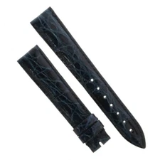 Crocodile Strap Dark Blue Flat Gloss Classic Shape 16/14mm B27B