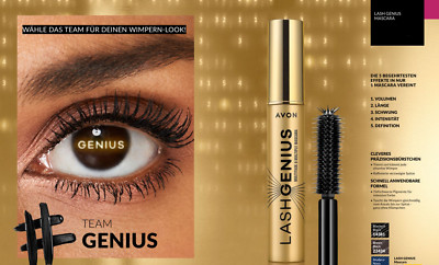 Avon LASH GENIUS  Mascara  Farbe Blackest Black 10ml Top Produkt