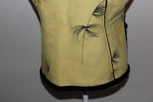 Robert Kitchen Canada Womens Medium Yellow Black Sherpa Lined Vest Jacket - Picture 6 of 7