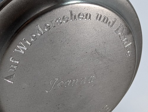 Rein Zinn Lidded Beer Stein Original Gerz Bavarian Flag Germany Pewter Lid - 第 5/15 張圖片