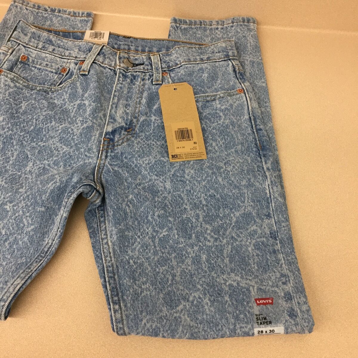 Levi's 512 Slim Taper Fit Jeans Cloudy Wash Blue Mens 28x30 Levi's 512 Slim Taper Fit Jeans Cloudy Wash Blue Mens 28x30