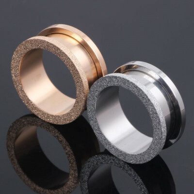 2X Silber Rose Gold Glitzer Ohr Plug Flesh Tunnel Kristall Edelstahl Piercing
