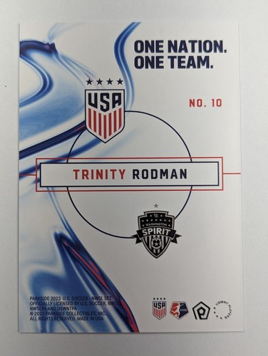 2023 Parkside USWNT One Nation One Team #10 Trinity Rodman QTY - Picture 2 of 2