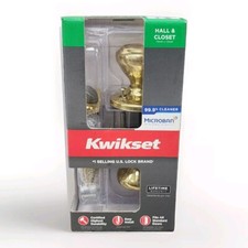 Kwikset Hall/ Closet Door Knob In Satin Brass Model 97200-788 No Lock 