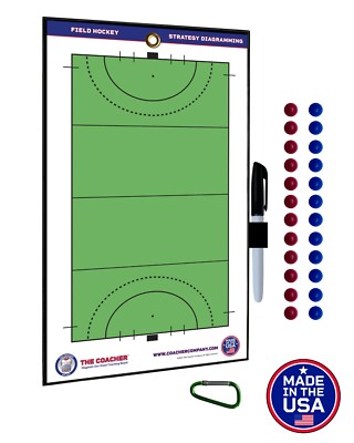 Premium Coacher Magnetic Field Hockey Dry Erase Coaching Clipboard ~ Coach Board