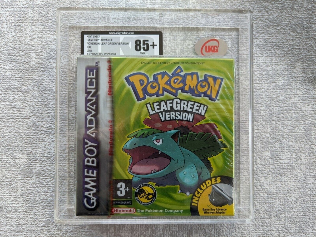 NINTENDO GAMEBOY POKEMON LEAFGREEN (UKG 85+ NM) (AUTHENTIC RED STRIP  SEALED)