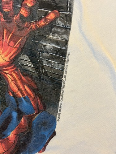 Vintage RARE 2002 Spiderman Tobey Maguire Promo T-Shirt Movie Marvel Size XL - Picture 3 of 6