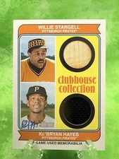 Hayes, Stargell /74 2023 Topps Heritage CCDR-SH Clubhouse Collection Dual Relics