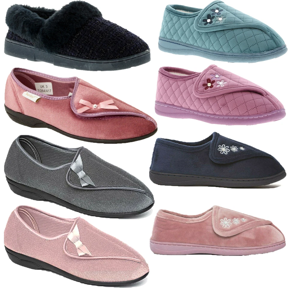 DR KELLER WOMENS SLIPPERS LADIES ORTHOPEDIC ADJUSTABLE WIDE FIT WARM LINED SHOES - Image 2 of 2