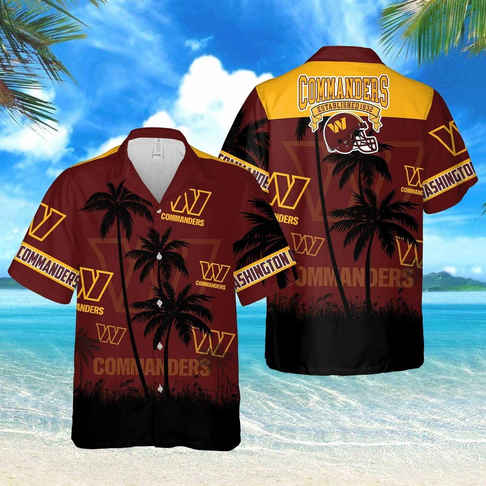 Washington Football Team Redskinss Hawaiian Button Down Shirt Unisex