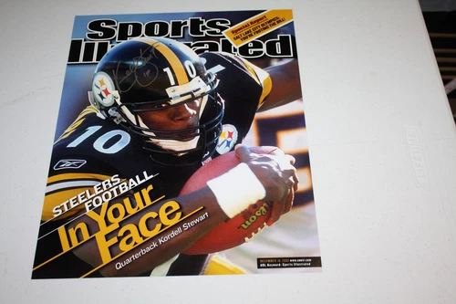 PITTSBURGH STEELERS KORDELL STEWART SIGNED "SLASH" SPORTS ILLUSTRATED 11X14 NICE