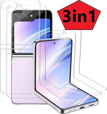 3in1 Schutz Folie für Samsung Galaxy Z Flip 6 5 5G 360° Hydrogel 3D Panzerfolie