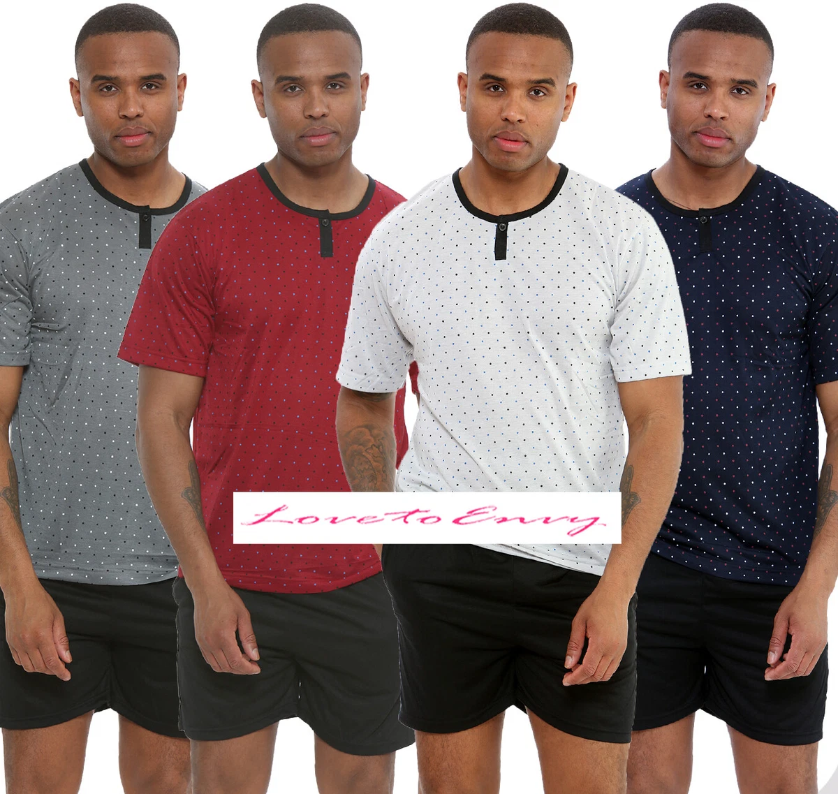 Mens pyjama shorts set deals
