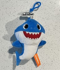 Nickelodeon Pinkfong Baby Shark Clip On Coin Purse Blue Daddy Plush Animal