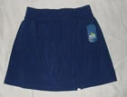NEW Navy Blue Sz Medium Elastic Waist Quick Dry Athletic Skort Pocket MTA SPORT