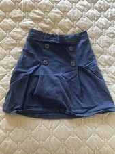 The Children's Place Girls 8 Blue Solid A-Line Skirt Cotton Short Elastic Waist