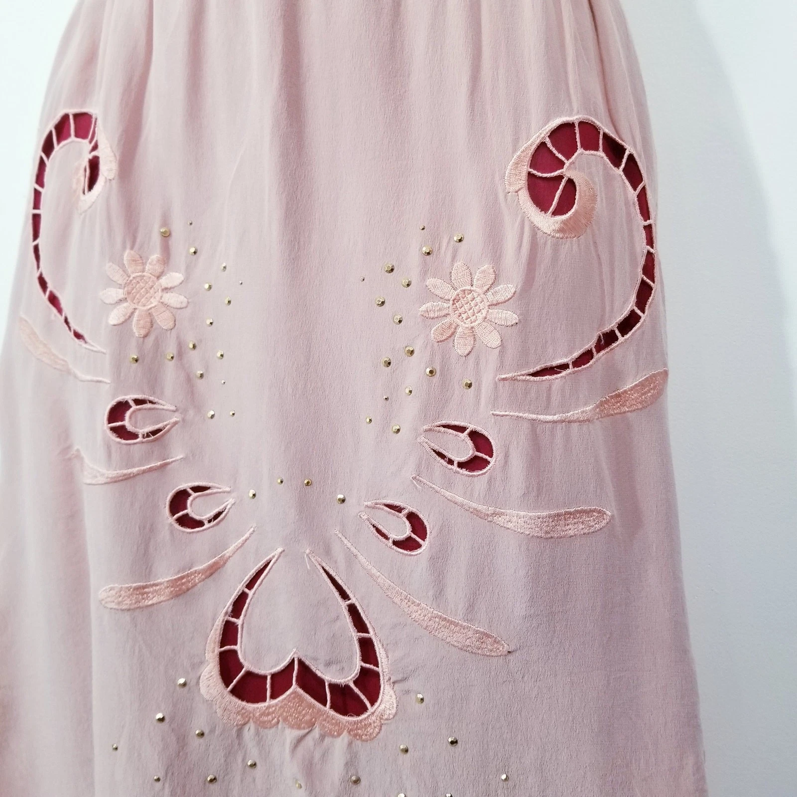 Abito donna Love Moschino taglia 4 ricamato borchie rosa blush