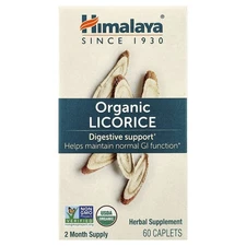 Himalaya Licorice Organic Digestive Support 60 Caplets Dairy-Free, Gluten-Free,