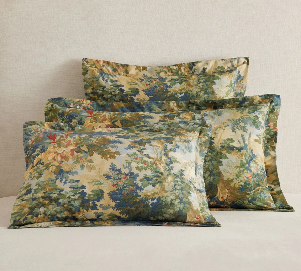 FREE SHIP- Pottery Barn GREENWOOD Percale King/Cal King - Full/Queen Duvet Cover - Image 3 of 4