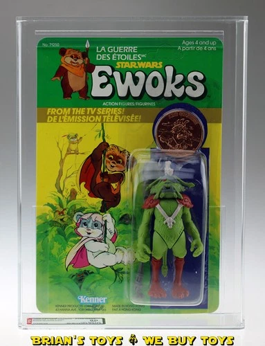 Vintage Kenner Canada Star Wars Carded Ewoks Cartoon King Gorneesh Action Fig...