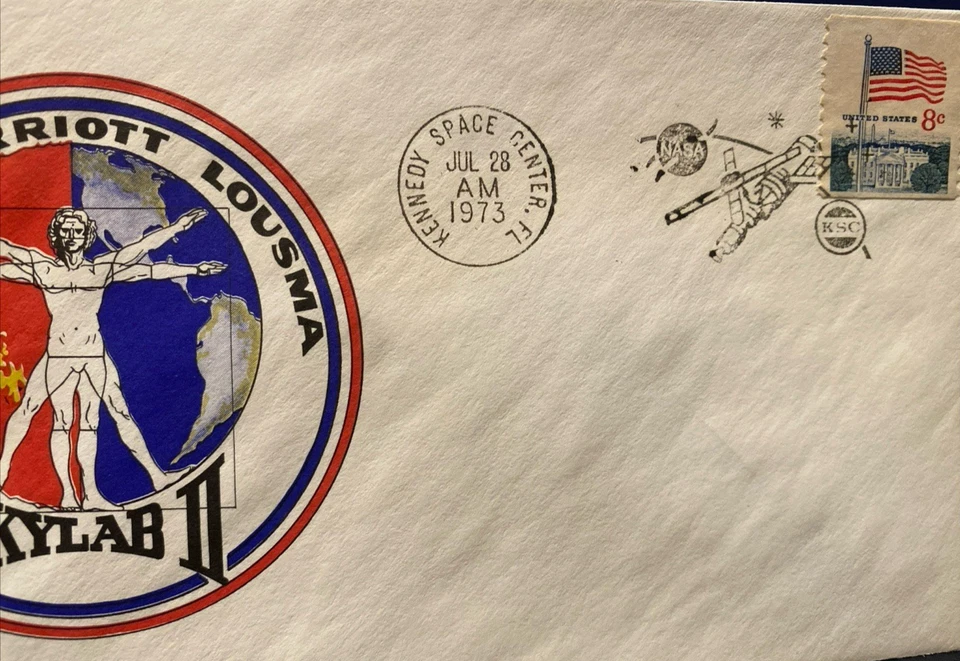 SKYLAB 3 (MANNED SKYLAB II) LAUNCH KSC 28 JUL 1973 PATCH CACHET AS PICTURED - Image 3 of 4