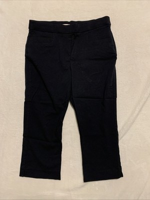 Studio Works Womens Size 10P Black Capri Cropped Pants Workwear Pull On Casual