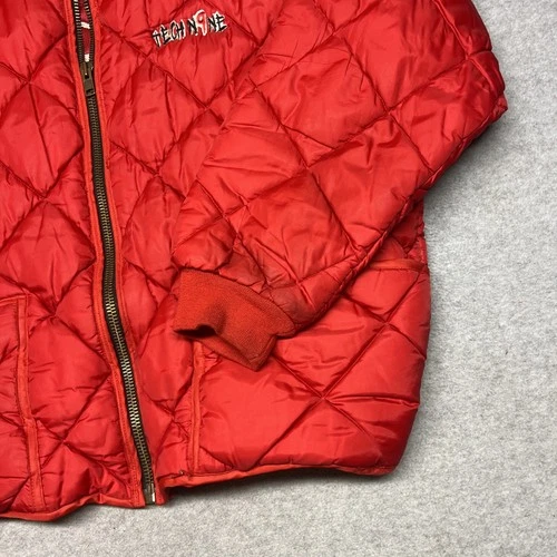 Rare Vintage Tech Nine Jacket Mens XL Quilted N9NE Strange Music Hiphop Red image 2