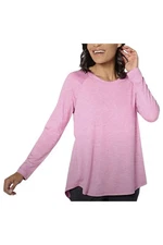 zuda Women's Z-Cool Tulip Back Long-Sleeve Top Heather Orchid