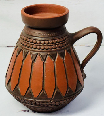 Eiwa Handmade Klinker Vase Vintage with Handle 6  Tall Vintage