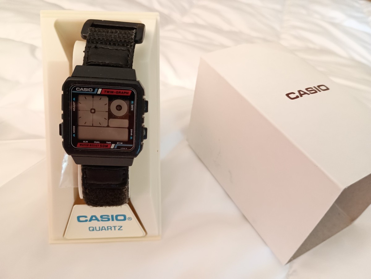 CASIO レトロ　当時品　TWIN-GRAPH AE-20W ツイングラフ Casio AE-20W Twin Graph Watch (588) - I Know Watches