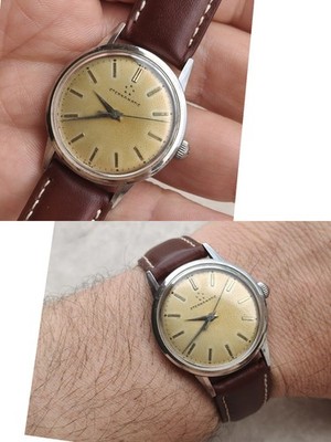 60er Jahre ETERNA MATIC AUTOMATIC CAL. 1414u VINTAGE WATCH UHREN STEEL 33mm