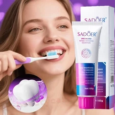 Purple Toothpaste for Teeth Whitening, Teeth Whitening Toothpaste, Stain Removal
