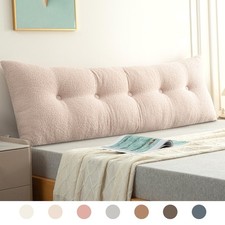 Twin/Queen/King Headboard Pillow Backrest Bolster Cushion for Bed Couch Reading