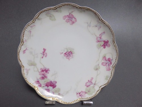 8 HAVILAND AND CO.Limoges France double gold Schleiger 7 1/4 SWEET PEA PLATES