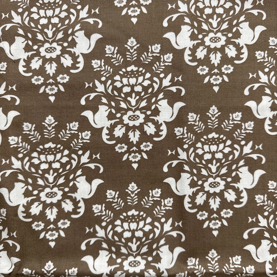 Squirrelly Girl Moda Fabrics Damask Pattern Brown 42”x36” One Yard - Image 3 of 4
