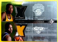 2007 SPx Fresman Tandems 10/15 Durant Green Rookie patch Horford Gold & White