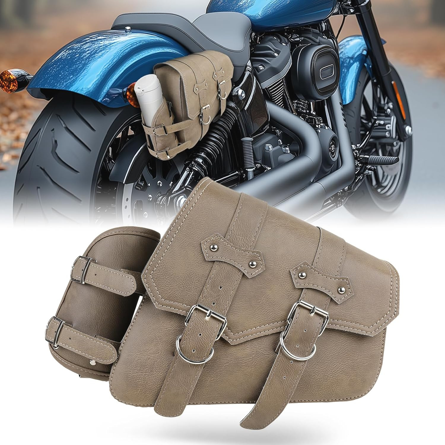 Borse Moto Laterali in Pelle Borsa Da Sella per Moto Universale Con Tasca per Bo