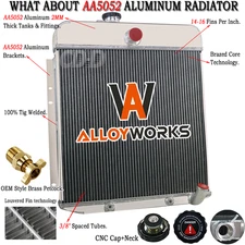 For 1949-1950 Plymouth Deluxe Special Deluxe Suburban L6 Aluminum 3 Row Radiator