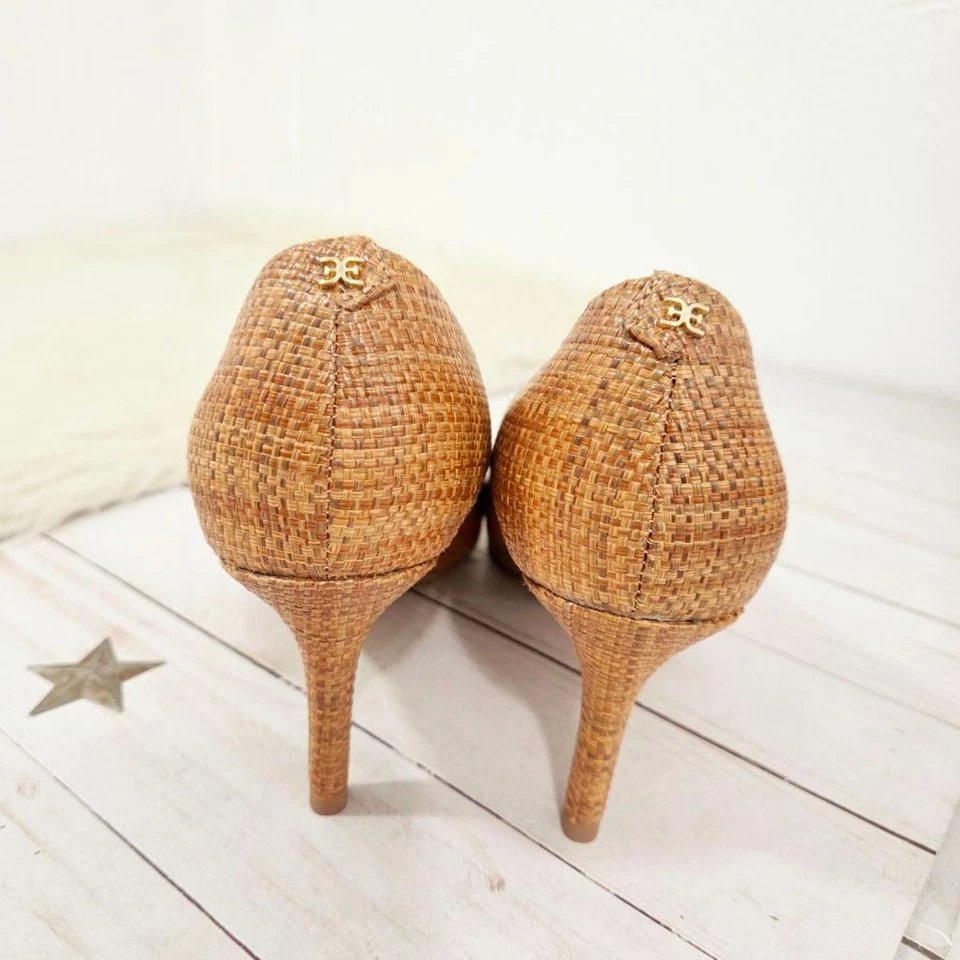 Sam Edelman Vienna pointed toe pump Cuoio Weave tan classic heels women's size 8 - Image 4 of 4