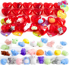 28 Valentine Mochi Squishy Toys Hearts w Cards Class Exchange Party Favors Kids 