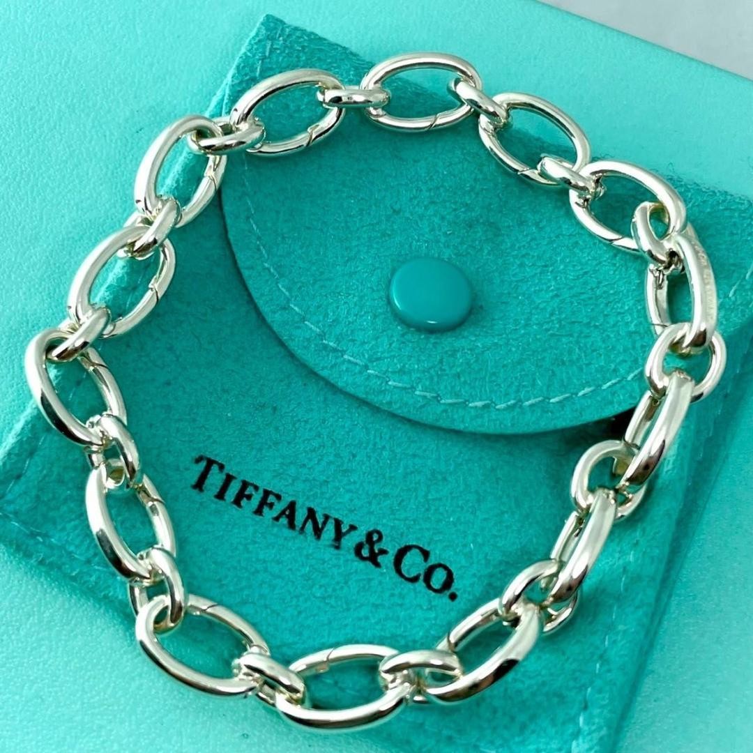 Tiffany & Co Sterling Silver No6Fe Link Chain Bracelet Pre-Owned