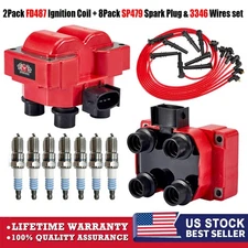 Ignition Coil & Spark Plug & Wire For Ford F150 F250 Lincoln Mercury 4.6L FD487