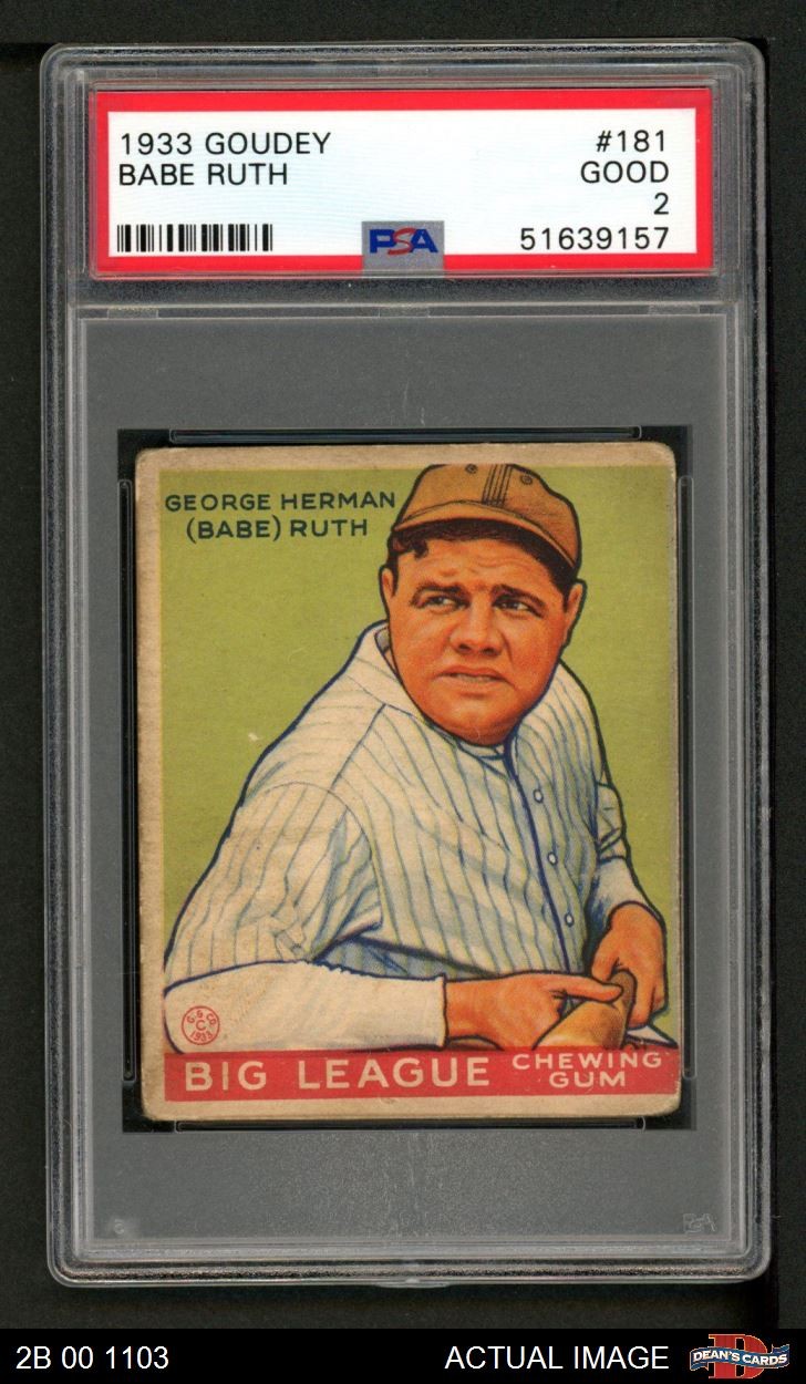 1933 Goudey #181 Babe Ruth Yankees HOF PSA 2 - GOOD