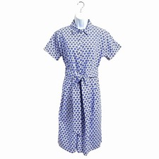 Talbots Retro Cotton Dolman Sleeve Shirtdress 2 Medallion New England Coastal