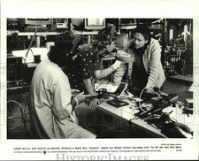 1994 Press Photo Dennis Miller, Nick Sadler and Michael Douglas in 