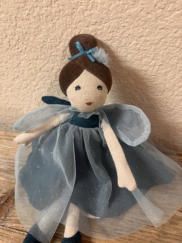 MOULIN ROTY SPARKLY WINGED FAIRY DOLL BLUE 11” NEW WITH TAGS - Picture 3 of 8