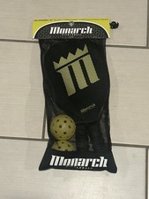 NEW Monarch Pickleball SET Black 2 Yellow/Green Paddles  2 Balls