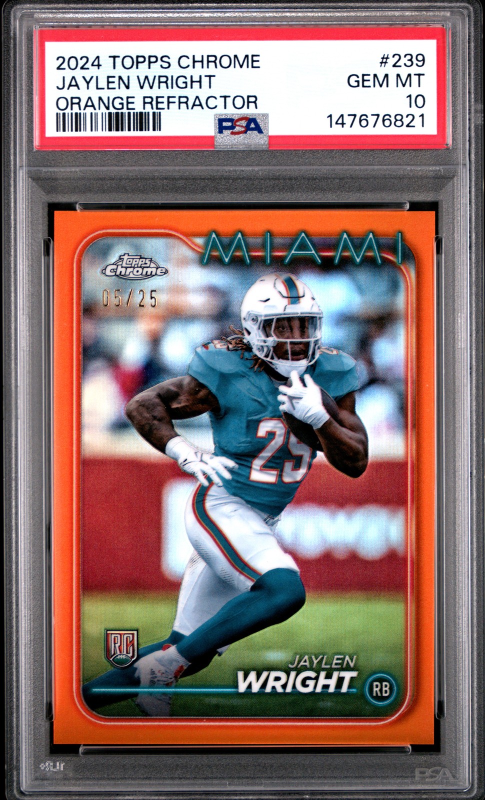 Jaylen Wright Topps Chrome #239 Orange Refractor