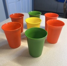 Set of 7 Vintage Tupperware 109 Kids Bell Tumblers 6 oz Cups